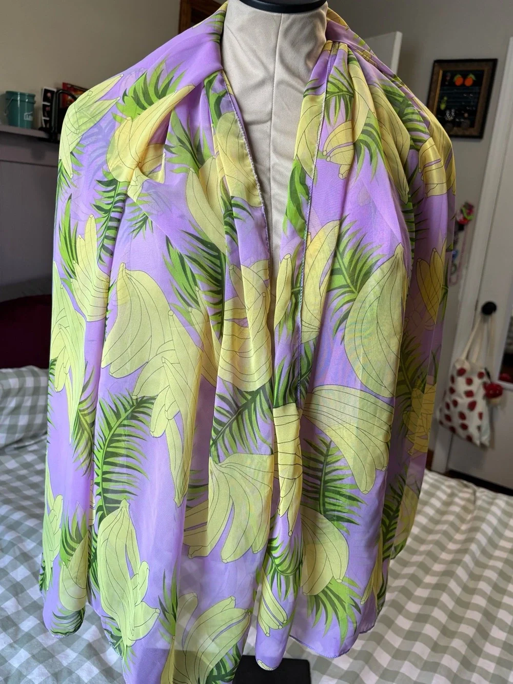 Chiffon Banana Palm Leaf Oversized Scarf Beach Sarong Wrap